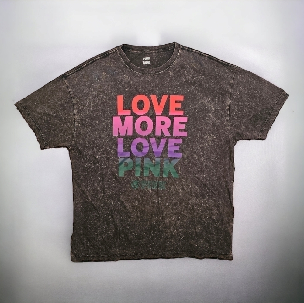 Victoria's Secret PINK Oversized Logo T-shirt Grey NWT